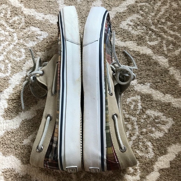 πHPπMenβs Sperry Top-Sider Plaid Boat Shoes - Picture 5 of 8